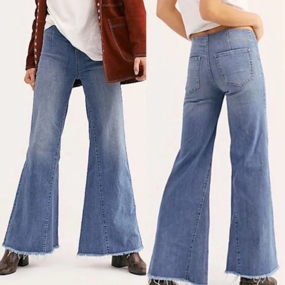 New Free People Skyline Flare Pull-On Jeans